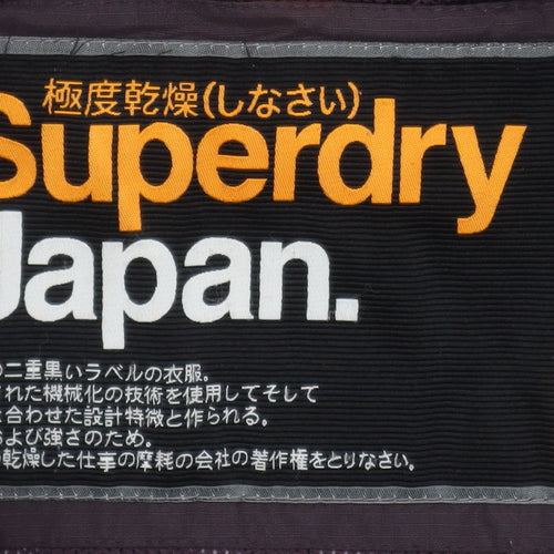 Superdry Women Brown L Short Puffer Jacket Logo Zip Lined