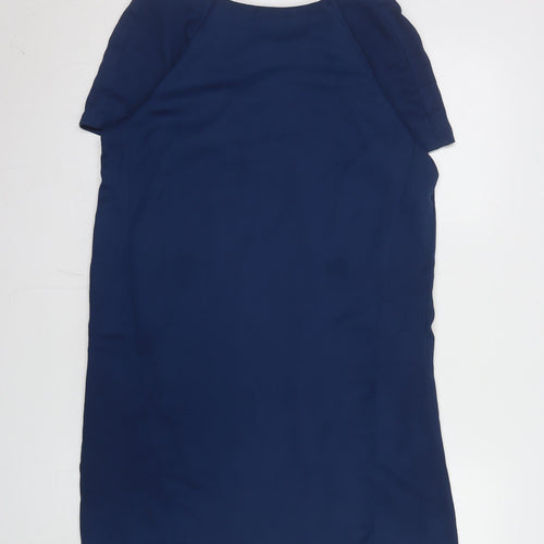 Uttam Boutique Women Blue Size 12 Beaded Shift Dress