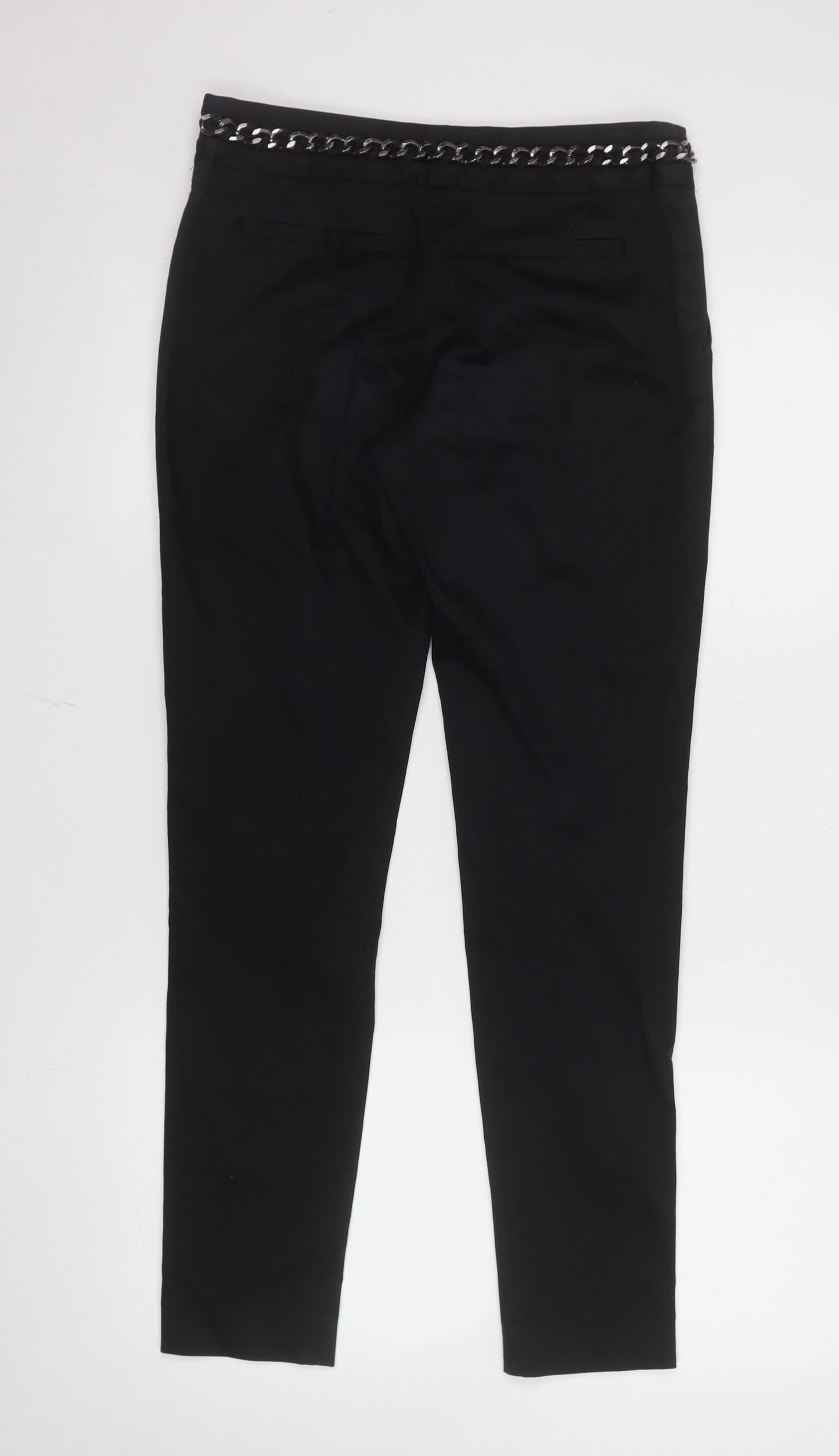Ted Baker Women's Black Slim Trousers with Chain Detail Size 8