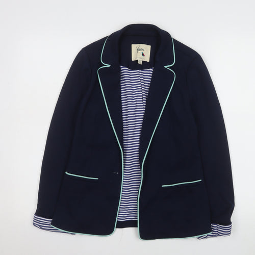 Yumi Women Navy Blue Blazer Jacket UK 10 Tailored Single Breasted Lined