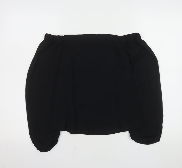 Select Women’s Black Off Shoulder Chiffon Blouse UK 6