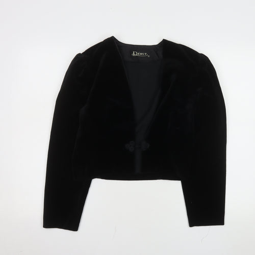 Début Women's Black Velvet Cropped Suit Jacket Size 10