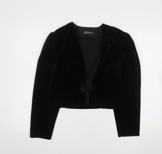 Début Women's Black Velvet Cropped Suit Jacket Size 10