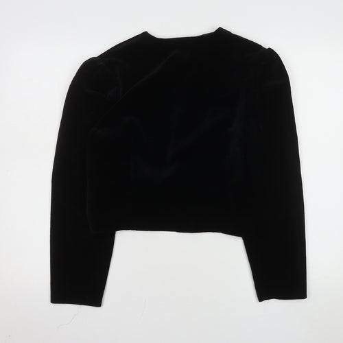 Début Women's Black Velvet Cropped Suit Jacket Size 10
