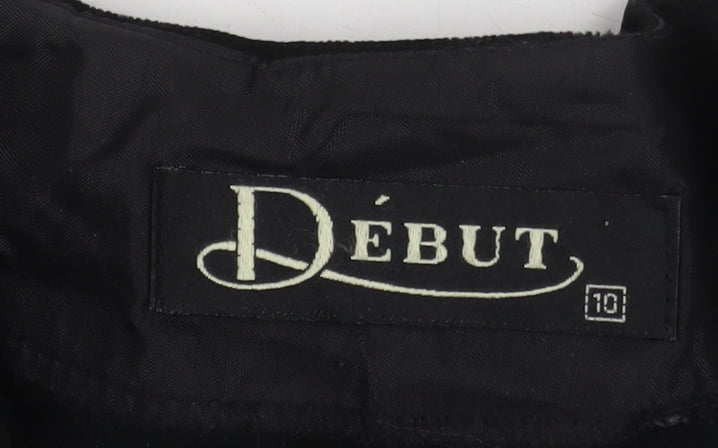 Début Women's Black Velvet Cropped Suit Jacket Size 10