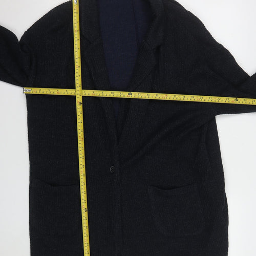 Next Women Black Large Long Sleeve Cardigan Knit Acrylic Blend