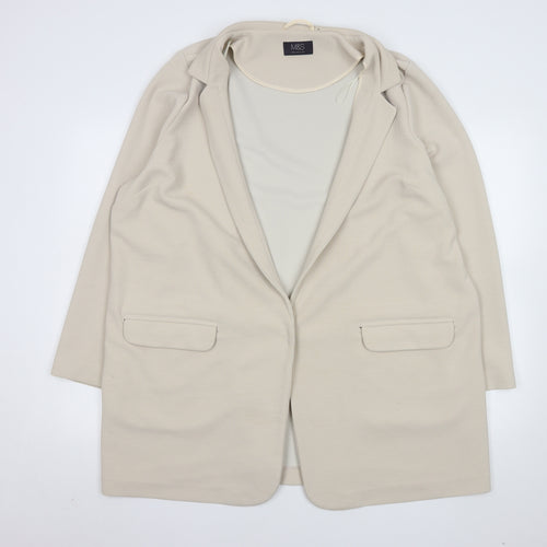 Marks and Spencer Women Ivory Longline Blazer Size 22 Stretch Lined