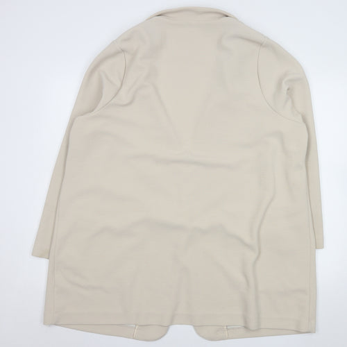 Marks and Spencer Women Ivory Longline Blazer Size 22 Stretch Lined