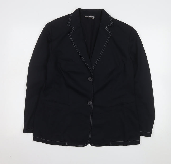 Gerry Weber Women's Black Size 16 Single-Breasted Blazer Jacket