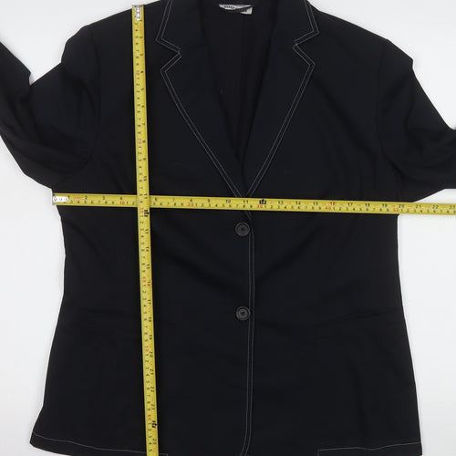 Gerry Weber Women's Black Size 16 Single-Breasted Blazer Jacket