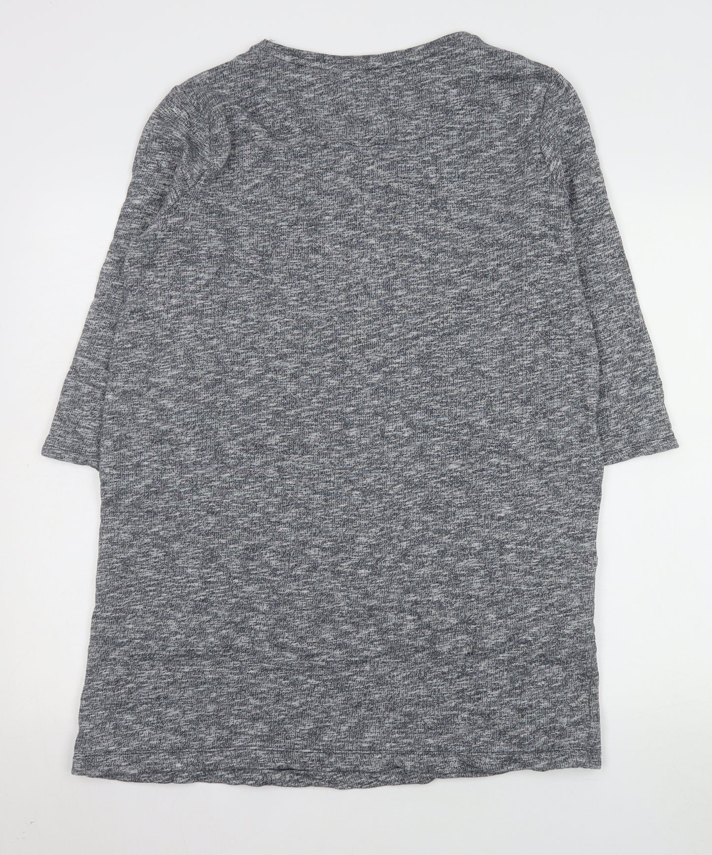Tu Women Grey Cotton Shift Dress Size 16 Casual 3/4 Sleeve