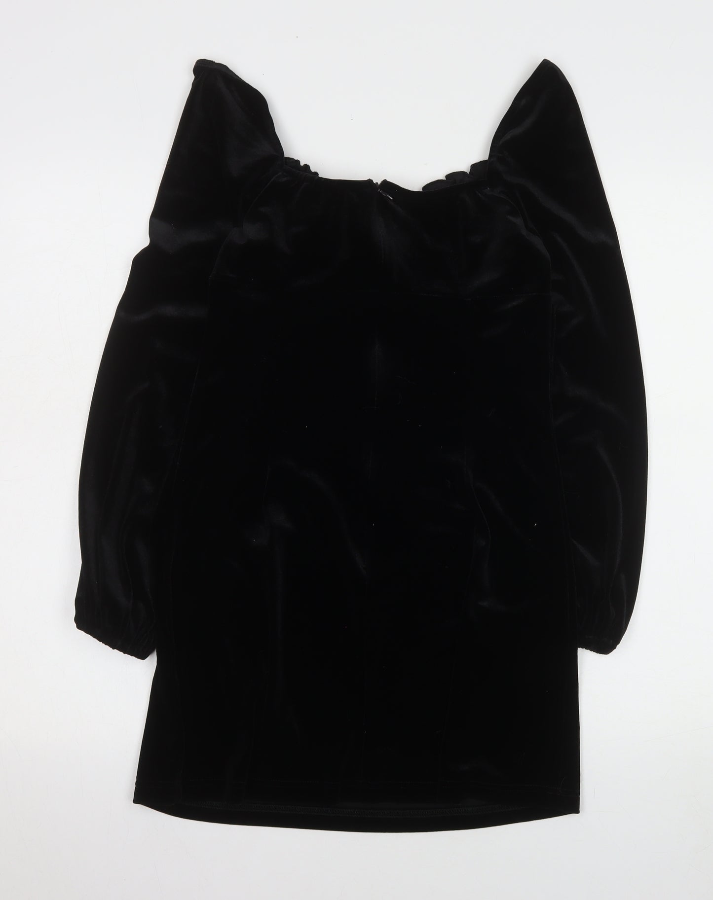 Narrated Womens Black Velvet Bodycon Mini Dress Size M Long Sleeve