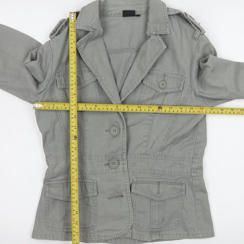 Designers at Debenhams Womens Grey Cotton Military Jacket Size 10
