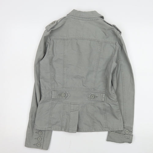 Designers at Debenhams Womens Grey Cotton Military Jacket Size 10
