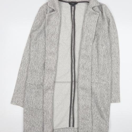 Next Womens Grey Cotton Blend Long Coatigan Size 8 Excellent