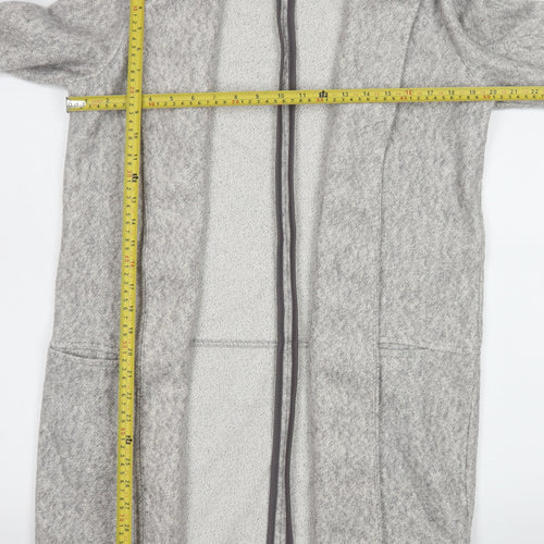 Next Womens Grey Cotton Blend Long Coatigan Size 8 Excellent