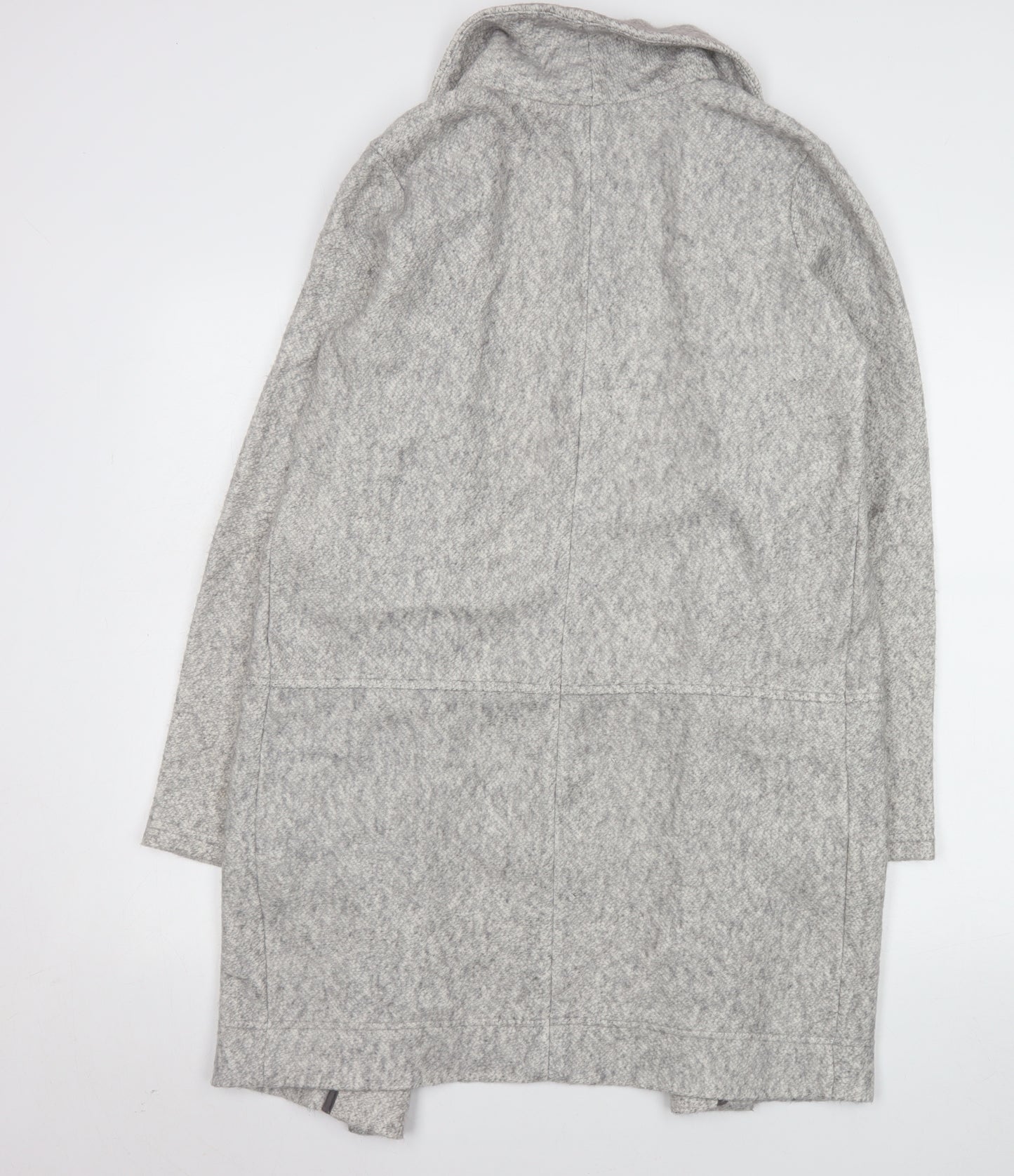 Next Womens Grey Cotton Blend Long Coatigan Size 8 Excellent