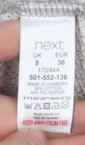 Next Womens Grey Cotton Blend Long Coatigan Size 8 Excellent