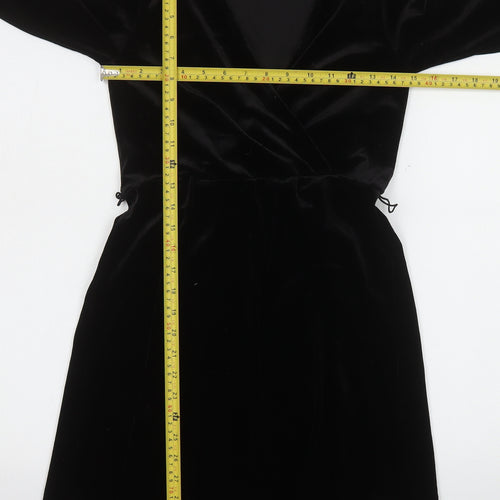 H&M Divided Women’s Black Velvet Wrap Dress Size 6