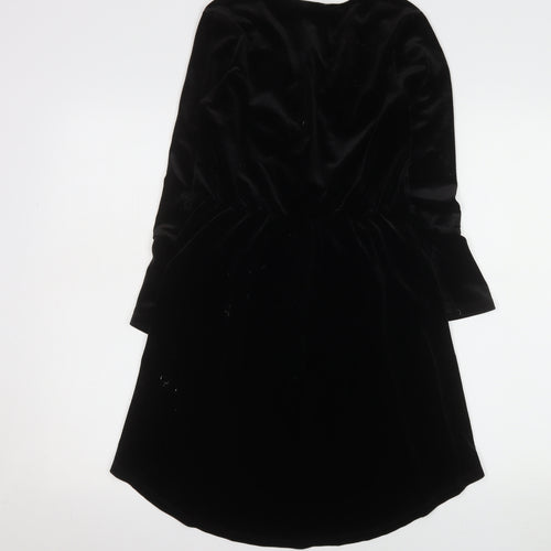 H&M Divided Women’s Black Velvet Wrap Dress Size 6