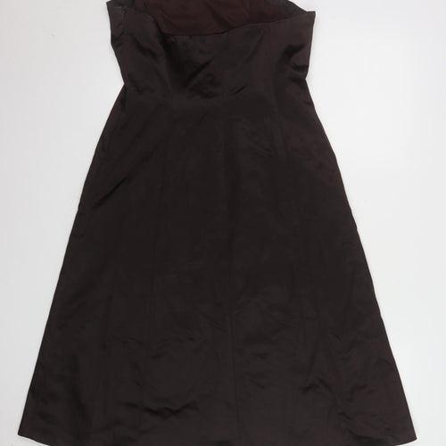 Coast Women's Brown Strapless A-Line Satin Dress Size 14