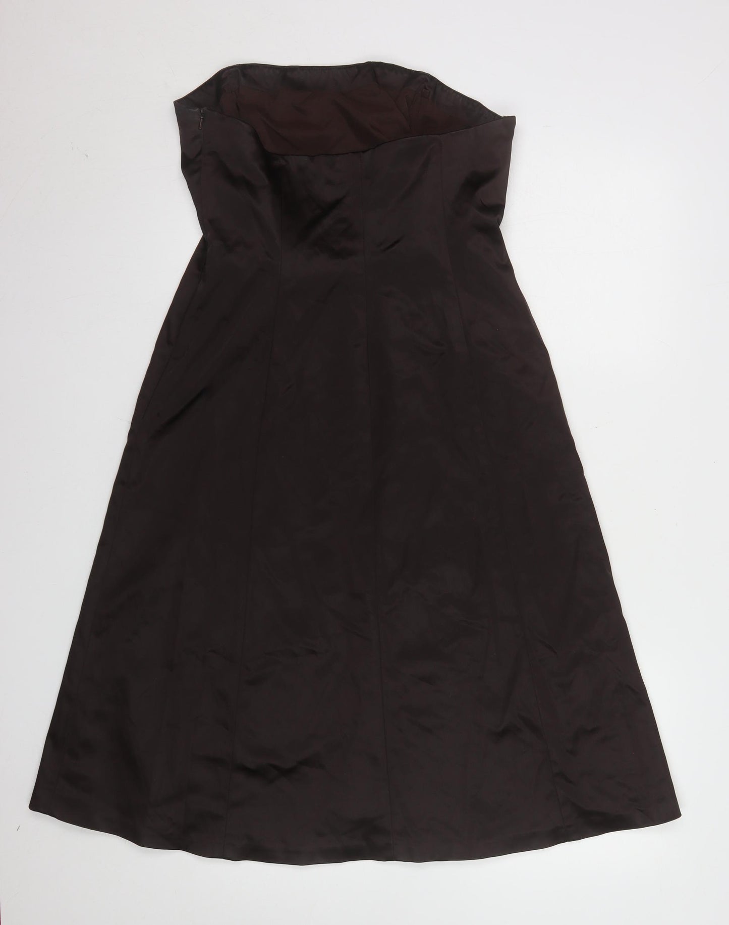 Coast Women's Brown Strapless A-Line Satin Dress Size 14