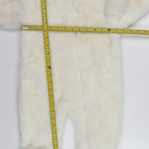 Marks and Spencer Unisex Baby Ivory Faux Fur Hooded Snowsuit 9-12 Months