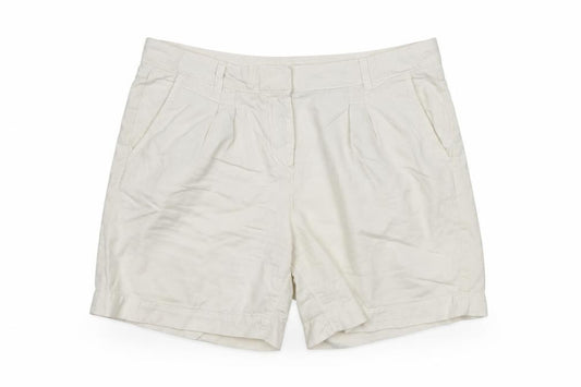 Tommy Hilfiger Women Ivory Chino Shorts Size 8 Pleated Twill Casual