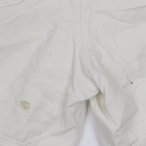 Tommy Hilfiger Women Ivory Chino Shorts Size 8 Pleated Twill Casual