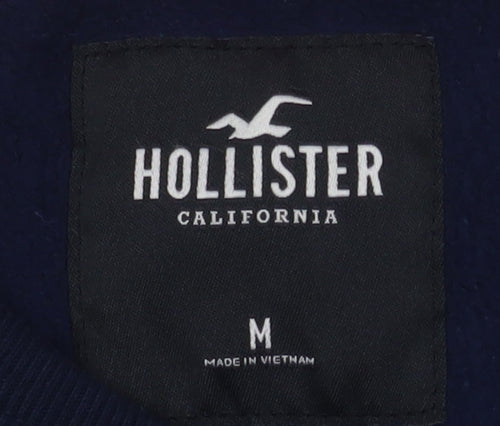 Hollister Men's Blue Logo Crew Neck Fleece Sweatshirt Medium