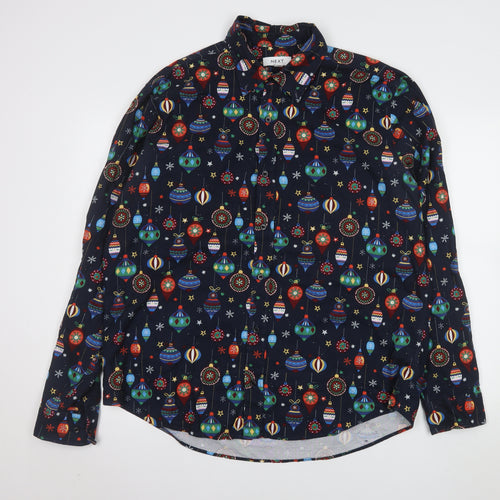 Next Men's Multicoloured Christmas Print Shirt XL Button-Up