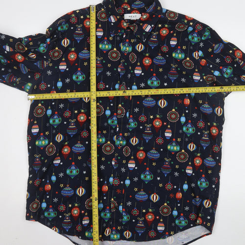 Next Men's Multicoloured Christmas Print Shirt XL Button-Up