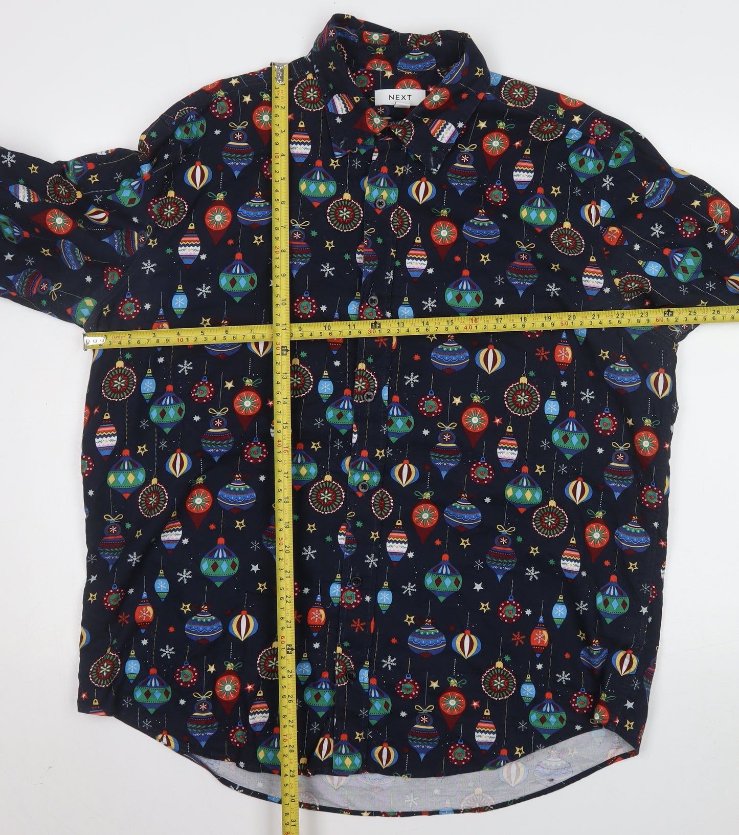 Next Men's Multicoloured Christmas Print Shirt XL Button-Up
