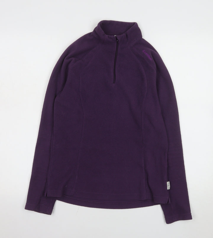 Quechua Women’s Purple 1/4 Zip Fleece Pullover Sweatshirt Size 12