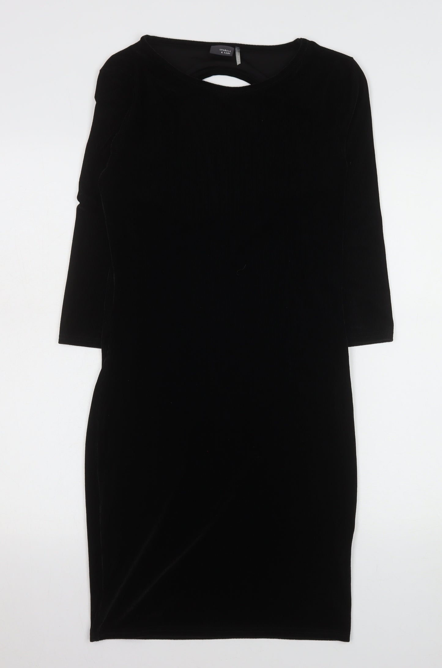 Sparkle & Fade Women’s Black Velvet Bodycon Dress M