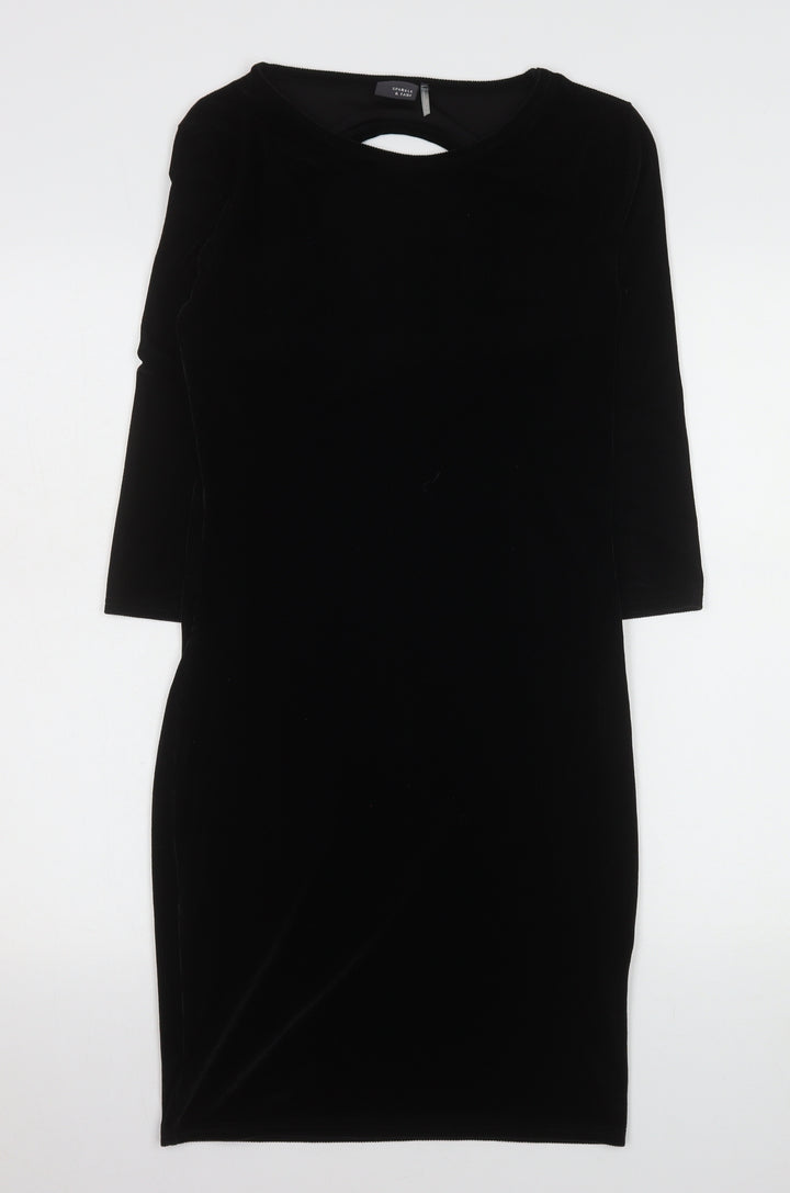Sparkle & Fade Women’s Black Velvet Bodycon Dress M