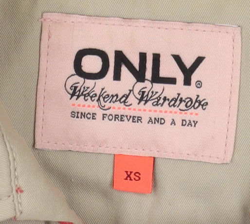 ONLY Women's Beige Trench Coat XS Belted Classic Style