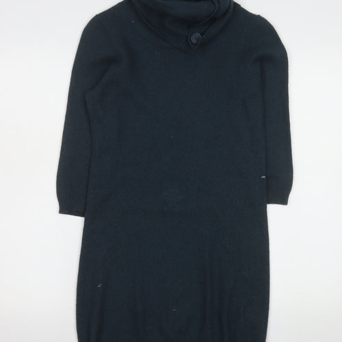 InWear Women's Black Angora Blend Cowl Neck Jumper Dress Size S