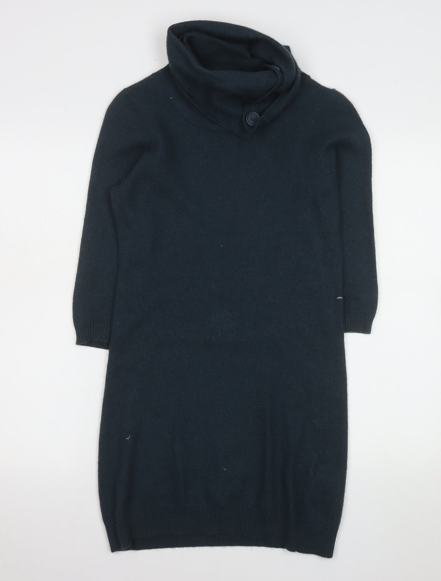 InWear Women's Black Angora Blend Cowl Neck Jumper Dress Size S