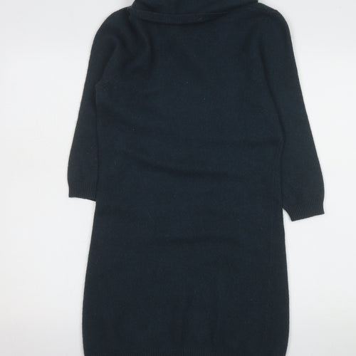 InWear Women's Black Angora Blend Cowl Neck Jumper Dress Size S