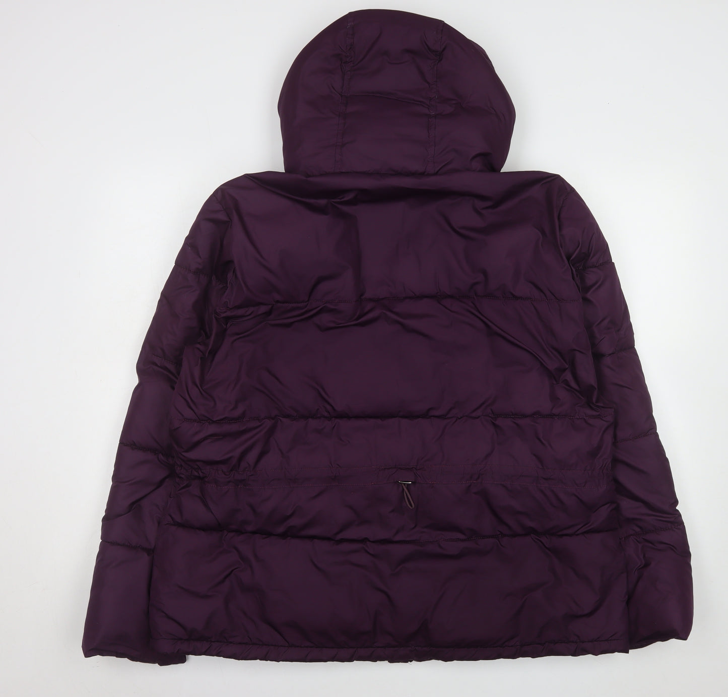 Hollister Womens Purple 2XL Puffer Jacket Hooded Mid-Length Winter Coat
