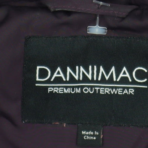 Dannimac Womens Purple Quilted Hooded Long Coat Size 14