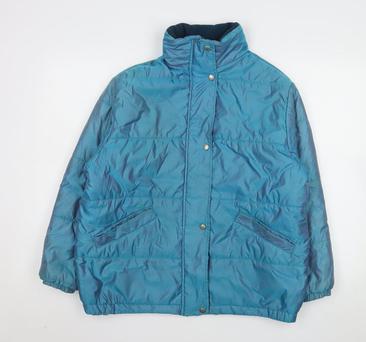 Marks and Spencer Teens Blue Puffer Jacket Size 10 Winter Lined