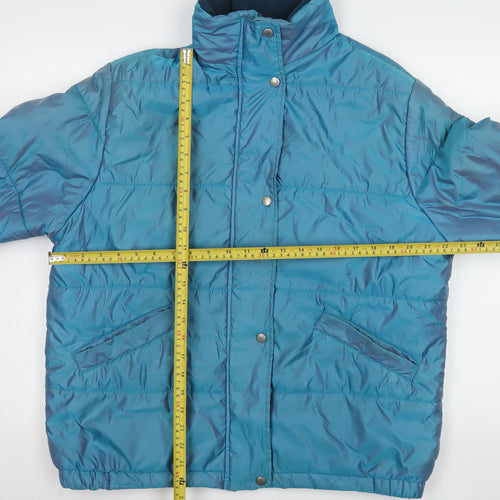 Marks and Spencer Teens Blue Puffer Jacket Size 10 Winter Lined