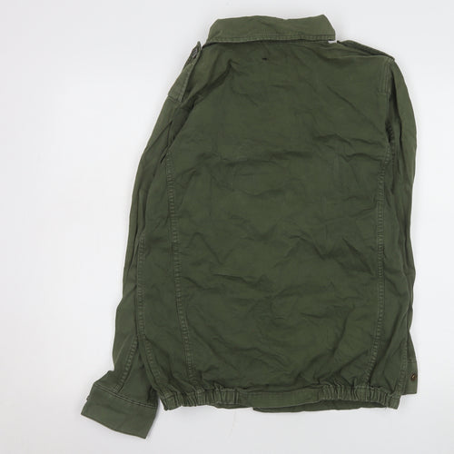 Topshop Womens Green Cotton Military Jacket Size 8