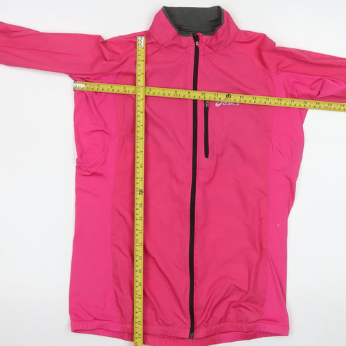 Asics Womens Pink S Windbreaker Running Jacket Lightweight Reflective