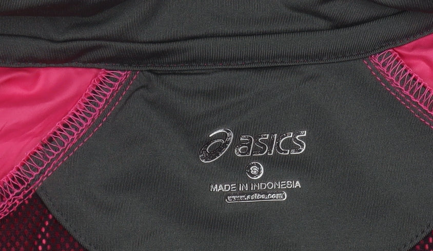 Asics Womens Pink S Windbreaker Running Jacket Lightweight Reflective