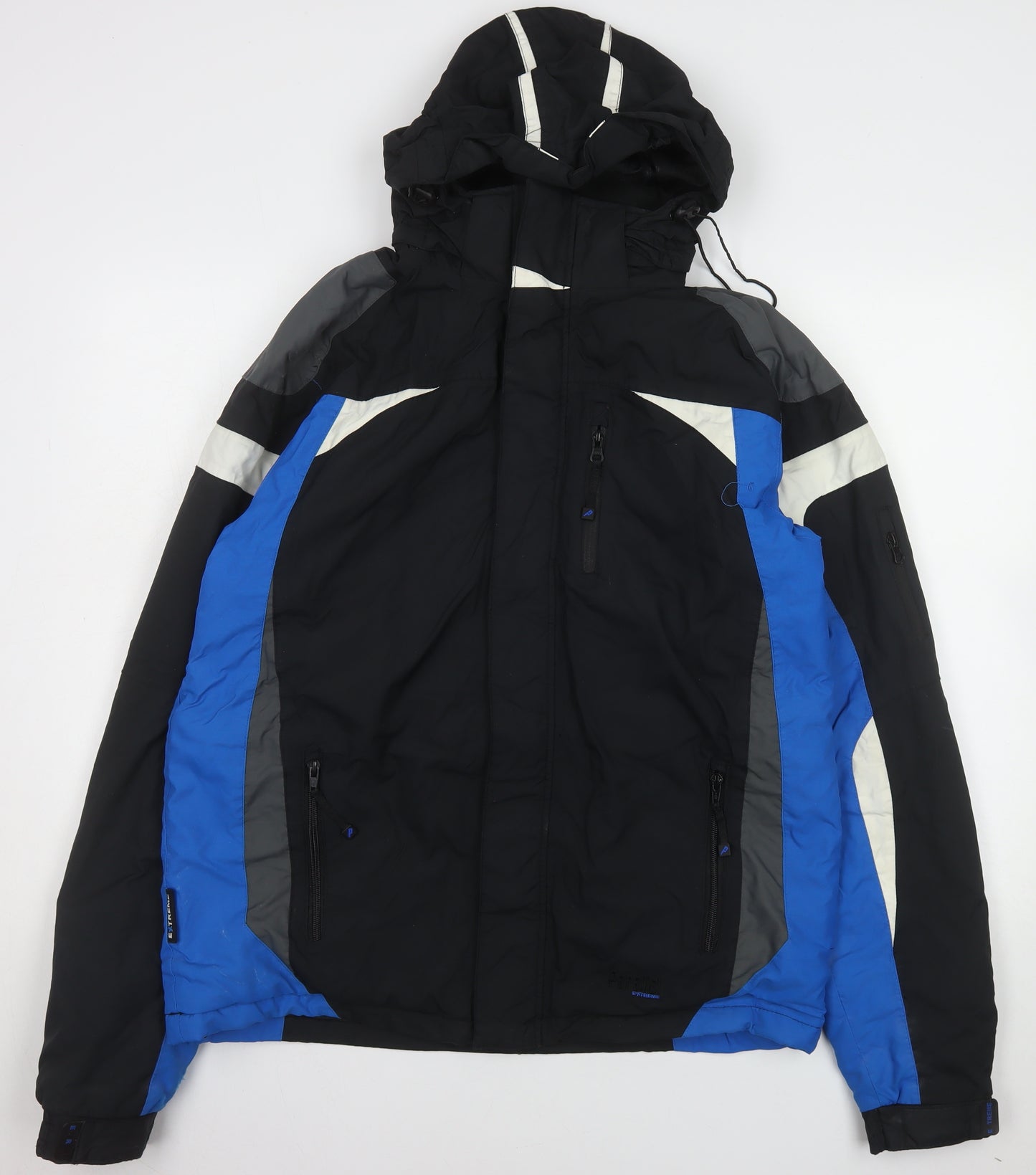 Parallel Extreme Men's Black Blue S Waterproof Skiing Jacket Hooded