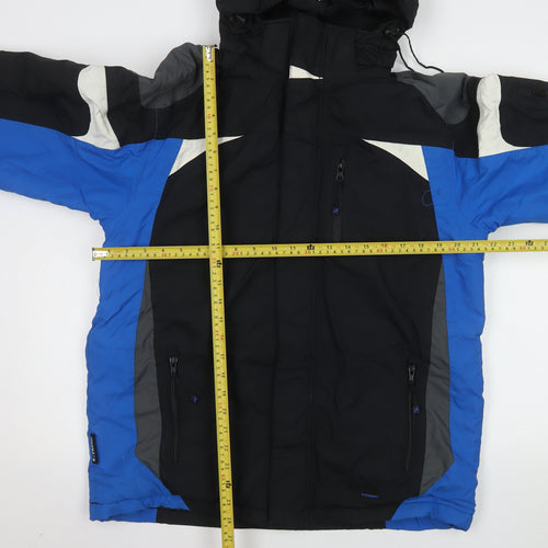 Parallel Extreme Men's Black Blue S Waterproof Skiing Jacket Hooded