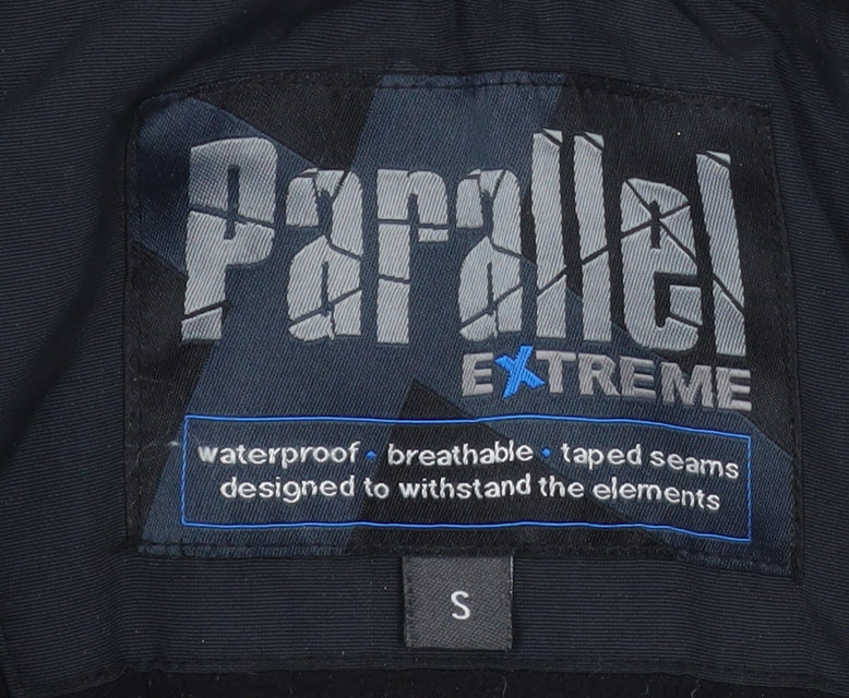 Parallel Extreme Men's Black Blue S Waterproof Skiing Jacket Hooded